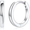 Silvora Orecchini Uomo Cerchio Argento 925, 10mm Orecchini Donna Argento