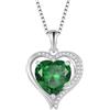 FJ Collana Cuore in Argento Sterling 925 Collane con Ciondolo Ala d'Angelo con Pietre Portafortuna Gioielli Regalo per Donna Amiche Moglie Mamma