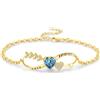 Eusense Bracciale Infinito e Cuore con Pietra di Luna, Ametista e Cristallo Blu Braccialetto Regolabile per Donna, Regalo per San Valentino o Anniversario