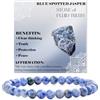 Bivei Jaspe Tacheté Blu - Flusso Calmo - signora braccialetto perline 6mm semiprezioso cristallo naturale elastico elastico cristallo accessori regalo di yoga