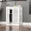FORRTY Mobile Porta Router WiFi In PVC, Armadietto Da Terra Con Ante, Organizer for Cavi E Multipresa, Ignifugo E Impermeabile, Scaffale In Legno for Modem E Router, Ideale for Casa E Ufficio(Bianco,6