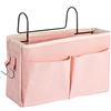 Croselyu, portaoggetti per la casa, multifunzionale, comodino da appendere, portariviste da letto, borsa portaoggetti per libri e riviste, da camera, rosa