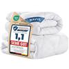 WAVVE Piumone 140x200 cm 2 pezzi Set Estivo 150gsm + 4 Stagioni 300gsm = Invernale 450gsm Piumino, Trapunta Microfibra Bianco