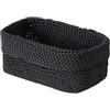 GWEOR Cestino Portaoggetti Nero, Cestino Intrecciato a Mano in Corda di Cotone, 21×13×15,5 cm, Piccolo Cestino Intrecciato, Scatola Organizzatrice per Cucina, Bagno, Mensole, Pane e Cosmetici