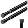 HAOYUNTE Aste telescopiche, nere, 60-96 cm, 2 pezzi, morsetto senza fori | Asta estensibile compatta con diametro di 13 mm, adatta per bagni, finestre, cucine e armadi in piccoli spazi.