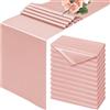 Showgeous 12 confezioni di runner da tavolo in raso color oro rosa, 30 x 183 cm, runner da tavolo in seta liscia per tavolo da pranzo, runner da tavolo color oro rosa per matrimoni, feste, banchetti, eventi