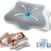 A-Pce Cuscino Cervicale Memory Foam, Cuscino Ortopedico Ergonomico per Dolori al Collo e alle Spalle, Cuscini per Dormire sul Fianco Rinfrescante con Fodera in Seta di Ghiaccio Lavabile, Grigio