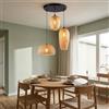 B·LED BARCELONA LED Lampada tripla a sospensione in vimini - 3xE27