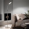 tectake® Lampada da Terra LED 12W, Piantana LED con Luce da Lettura Integrata, Arco Flessibile, Dimmerabile, Temperatura Colore Regolabile, Pannello Touch, Telecomando Magnetico - Argento