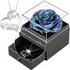 Yamonic Festa della Mamma Idee Regalo,Rosa Eterna con Collana Argento 925,Migliore Mamma del Mondo,Rosa Stabilizzata Vera Confezione Regalo Donna Compleanno Natale San Valentino