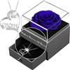 Yamonic Festa della Mamma Idee Regalo,Rosa Eterna con Collana Argento 925,Migliore Mamma del Mondo,Rosa Stabilizzata Vera Confezione Regalo Donna Compleanno Natale San Valentino