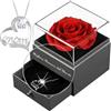 Yamonic Festa della Mamma Idee Regalo,Rosa Eterna con Collana Argento 925,Migliore Mamma del Mondo,Rosa Stabilizzata Vera Confezione Regalo Donna Compleanno Natale San Valentino