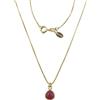 LA TRIADE STUDIO - Collana da Donna in Argento Sterling 925 Placcato Oro Giallo con Pietra Naturale a Goccia Colorata - Raffinatezza e Charme Unico. (RUBINO)