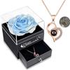 Yamonic Rosa Eterna Regalo Donna,Rosa Stabilizzata con Collana Donna|Regali San Valentino per lei,Idea Regalo per Lei,Confezione Regali Compleanno Anniversario Natale Festa della Mamma