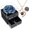 Yamonic Rosa Eterna Regalo Donna,Rosa Stabilizzata con Collana Donna|Regali San Valentino per lei,Idea Regalo per Lei,Confezione Regali Compleanno Anniversario Natale Festa della Mamma