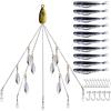 XhuangTech Alabama Rig Baits, 5 braccia Alabama Umbrella Rig con morbida coda di pagaia Swimbaits Bass Lures Jig Head Hook per luccio/trota/crappie in acqua dolce o salata..