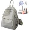 Fruusv Zaino a mano, borsa da viaggio multitasche, design leggero con portabottiglie incluso, per scuola, università, escursionismo, viaggi in aereo, ragazzi, ragazze, grigio chiaro e giallo, Grigio chiaro