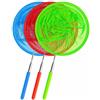 Fzaqwen per Bambini con Asta Regolabile Rete Senza Danneggiare Animali Secchiello Facile da Trasportare Gioco di Esplorazione, 3 reti estensibili (blu + rosso + verde)