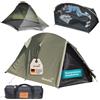Skandika Hemus 2 Sleeper | Tienda túnel 1-2 personas, tienda trekking, Sleeper cabin, ultraligera, impermeable, 3000 mm columna de agua (Sleeper verde)
