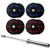 Fitness Discount Kit Bilanciere Olimpico 220 cm con 180 kg Bumper Plates (4x20 kg + 4x25 kg) | Set Pesi Olimpici 50 mm per Home Gym, Cross Training, Weightlifting e Powerlifting