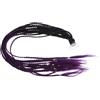 HOMSFOU Helmet hair extension, suction cup helmet braid, treccia decorativa per casco, coda di cavallo intrecciata sfumata nera e viola, rimovibile, per casco da bicicletta, per