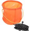 LIGHTAOTAO Secchio Pieghevole in Eva per Acqua e Esche con Manico a Corda e Rete Leggero e Compatto per Campeggio e Pesca Outdoor