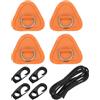 PATIKIL 4 Pc D-Ring Patch 3.5 Triangolo PVC 8.2ft Arancione No Colla