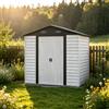Parama Casetta da giardino in acciaio zincato 1,52x1,93xh2,03 m bianco effetto legno e antracite - 30,1kg - 3mq