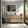Parama Mobile bagno sospeso modulare 120 cm sabbia opaco due cassetti con lavabo | Bako