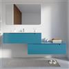 Parama Mobile bagno sospeso modulare 120 cm dusk blue opaco due cassetti con lavabo | Bako