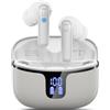 Rinsmola Cuffie senza fili Bluetooth 5.4, in-ear, con 4 microfoni ENC, 40 ore di cancellazione del rumore, impermeabili IP7, indicatore LED, USB-C, grigio