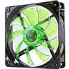 NOX XTREME PRODUCTS Ventola COOLFAN 120 mm -NXCFAN120LG- Ventola per PC Box 120 mm, 9 pale traslucide, cuscinetti a lunga durata, 4 LED, silenzioso, connettore a 3 e 4 pin, verde - nero