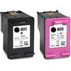 LEBOK per HP 805 | 2 cartucce d'inchiostro | nero e tricolore | 3YM73A e 3YM72A