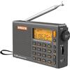 XHDATA R-108 Radio Portatile FM AM SW Radio multibanda Ricaricabile Eccellente Ricezione Visualizzazione Dell'Ora Retroilluminazione Della Radio Digitale Tempo Di Sospensione Allarme Grigio