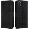 Bravoday Cover per Oppo A78 4G / Oppo A78 4G, Flip Custodia in Pelle PU con Slot per Schede, Portafoglio Custodia per Oppo A78 4G / Oppo A78 4G, Nero