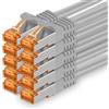 1aTTack.de 687735 Cat7-10x 1,5m - Cavo di rete Cat 7 Ethernet Lan 10 Gb/s PIMF LSZH Grigio