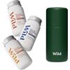 Wild Starter pack deodorante antitraspirante roll-on ricaricabile Wild per uomo - 72h di protezione dagli odori - Contenitore Verde foresta e Amber & Oud, Thunderstorm and Cedar & Sandalwood - 90% naturale