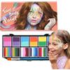 Generic per viso e corpo - Kit per il viso, per il trucco dei costumi, 12 colori a base d'acqua | Ideale per Halloween, cosplay, feste, carnevale, bambini e adulti, creativa,