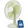 BAKAJI Ventilatore da Tavolo Autoportante SalviaPotenza 45W Diametro 40cm 3 Velocità