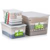 BAKAJI Set 4 Pezzi Spring Box 1L + 1M + 2XS Contenitori Trasparenti e Coperchio Bianco
