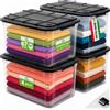 BAKAJI Set 4 Pezzi Contenitori con Coperchio Storage Box Solid Cargo 67L 58x38.5x43 cm