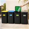 BAKAJI Set 4 Pattumiere Bidoni Raccolta Differenziata Spazzatura da 50 L 37.5x36x62 cm