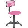 BAKAJI Sedia Girevole 5 Ruote Cameretta Scrivania Schienale Ergonomico Rosa