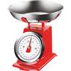 PRATIKO Bilancia Meccanica Analogica da Cucina in Metallo Atlas Vintage 5Kg Rosso