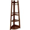 BAKAJI Scaffale Angolare 4 Ripiani Legno Libreria Angolo Multiuso 27x96x17cm Brown
