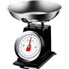 PRATIKO Bilancia Meccanica Analogica da Cucina in Metallo Atlas Vintage 5Kg Nero