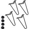 BAKAJI 4x Gambe Piedi Tavolo Piedini Mobili Divano 25cm Metallo Design Moderno Grigio