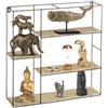 BAKAJI Mensola Parete Quadrata 4 Mensole Ripiani Design Moderno Scaffale Legno Metallo