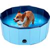BAKAJI Piscina per Cani Pieghevole con Fondo Antiscivolo Vasca Animali Domestici 80 Ø
