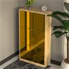 BAKAJI Scarpiera 3 Ante a Specchio Marrone Slim con Maniglia Salvaspazio 63x24x115cm